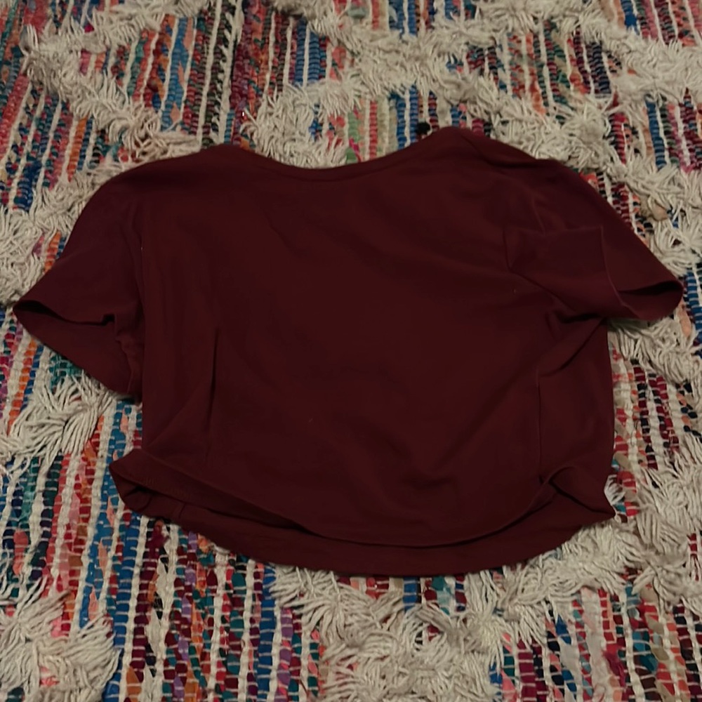 Cropped wine red wild fable crop top